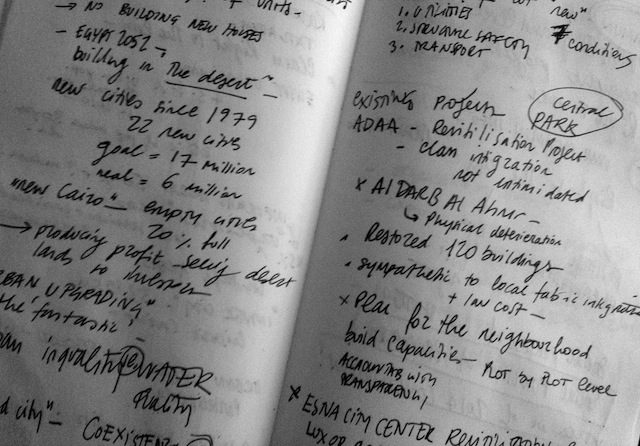 Adelita Husni-Bey, research notes, Cairo, June 2014. Courtesy of the artist.