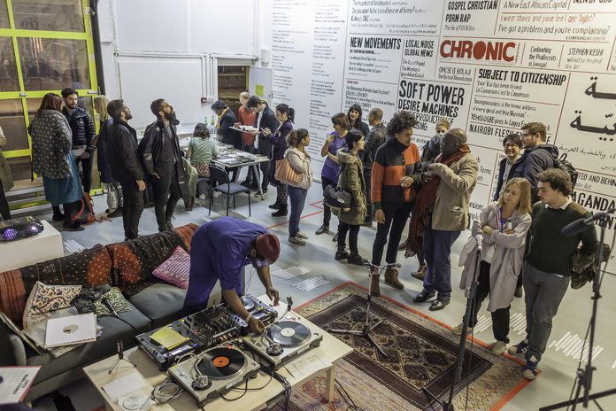 Preview of The Chimurenga Library at The Showroom, London 2015 Photo: Dan Weill. Courtesy Chimurenga, The Otolith Collective and The Showroom.