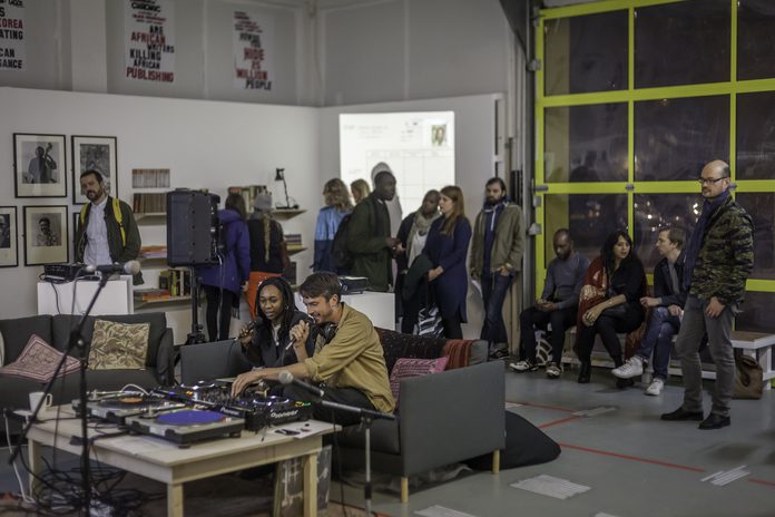 Preview of The Chimurenga Library at The Showroom, London 2015 Photo: Dan Weill. Courtesy Chimurenga, The Otolith Collective and The Showroom.