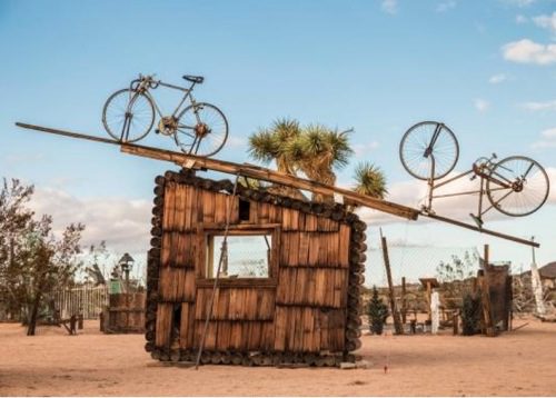 Noah Purifoy No Contest (bicycles), 1991 Assemblage sculpture 168 x 252 x 24 in. Noah Purifoy Foundation © Noah Purifoy Foundation Photo © Fredrik Nilsen