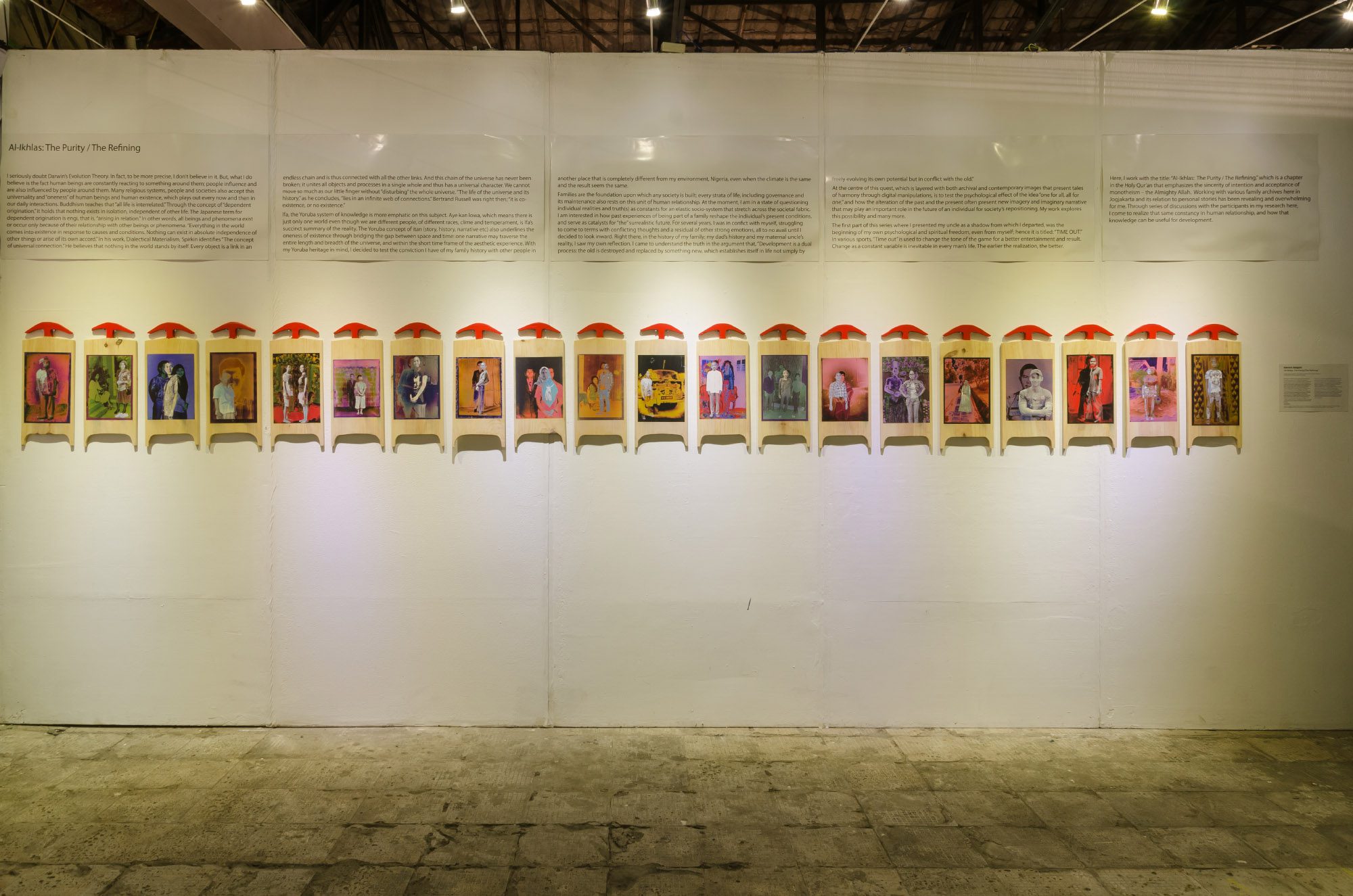 Aderemi Adegbite, 'Al-Ikhlas. The Purity The Reading', Photography on Islamic Slates. Photo Credits Kelas Pagi Yogyakarta and Biennale Jogja XIII