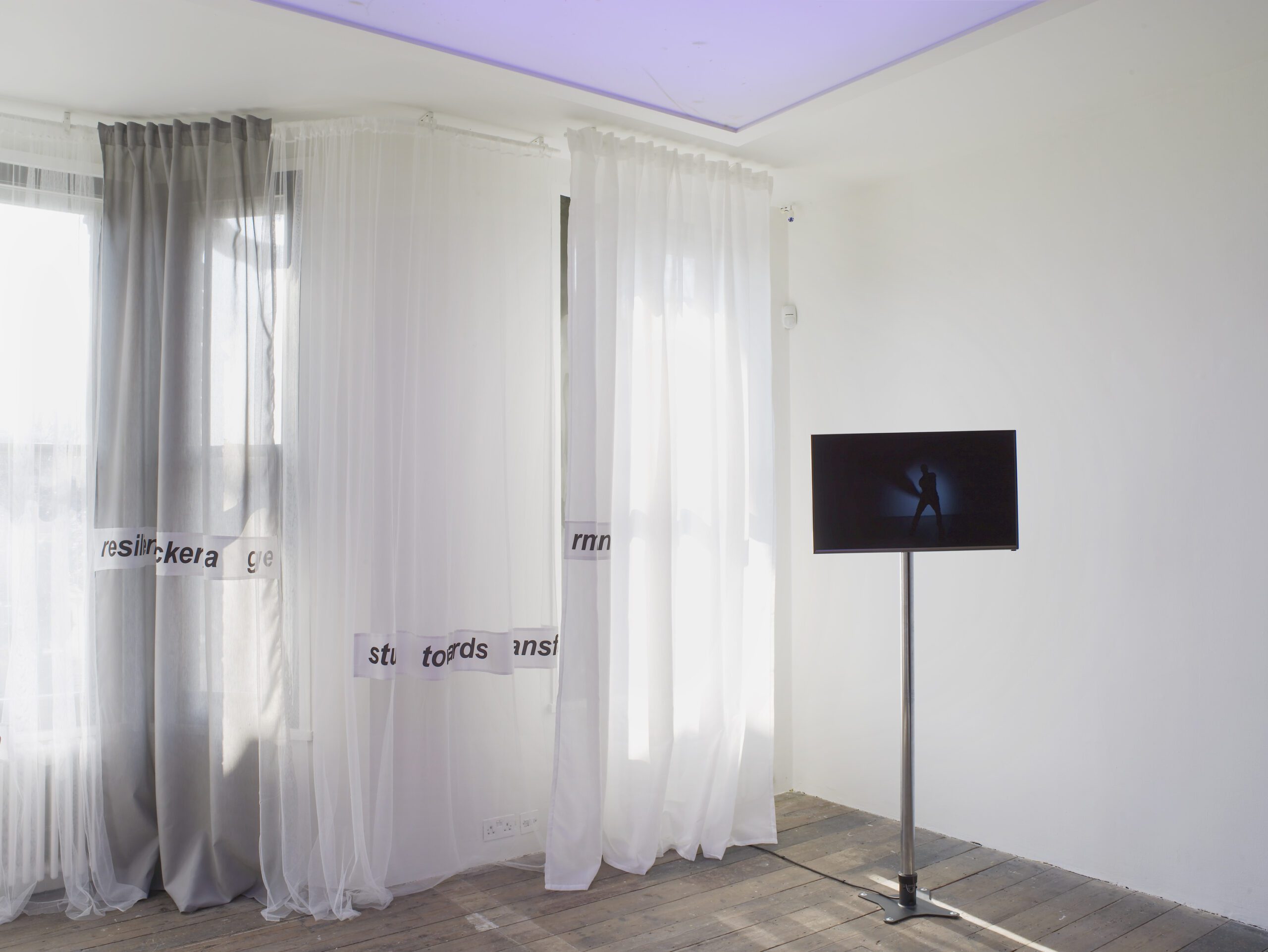 Paul Maheke, I Lost Track of the Swarm, installation view at the South London Gallery, 2016 Courtesy Paul Maheke. Photo Andy Keate