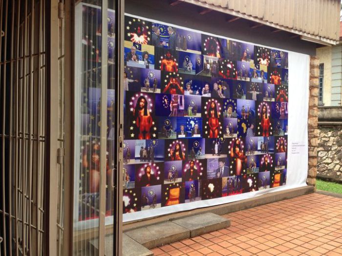 Artwork by Kiluanji Kia Henda: As God Wants it and the Devil Likes it, 2011-2013, photo collage. Photo: Peters-Klaphake