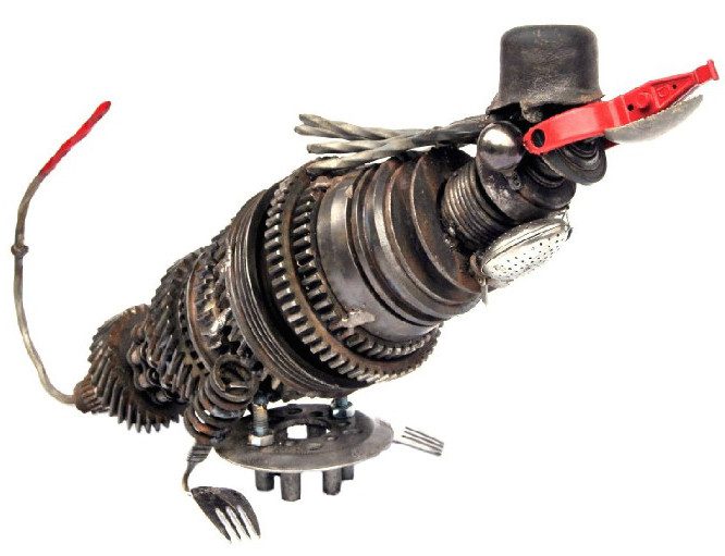 Dreaded Mouse, 2016, steel and enamel