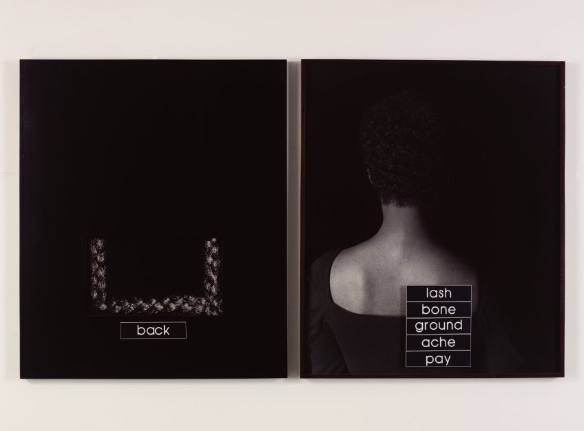 Lorna Simpson, Outline, 1990.
2 gelatin silver gel prints,
49 x 84 inches (each).
Whitney Museum of American Art.
Promised gift of Emily Fisher Landau. P.2010.263a-b