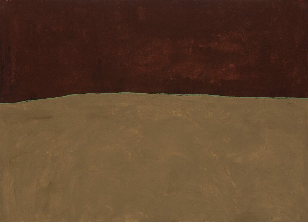 Mawande Ka Zenzile
Sibhala sicima
2016-2017
Cow dung, earth, gesso and oil on canvas
133 x 184cm
© Mawande Ka Zenzile. Courtesy Stevenson, Cape Town and Johannesburg.