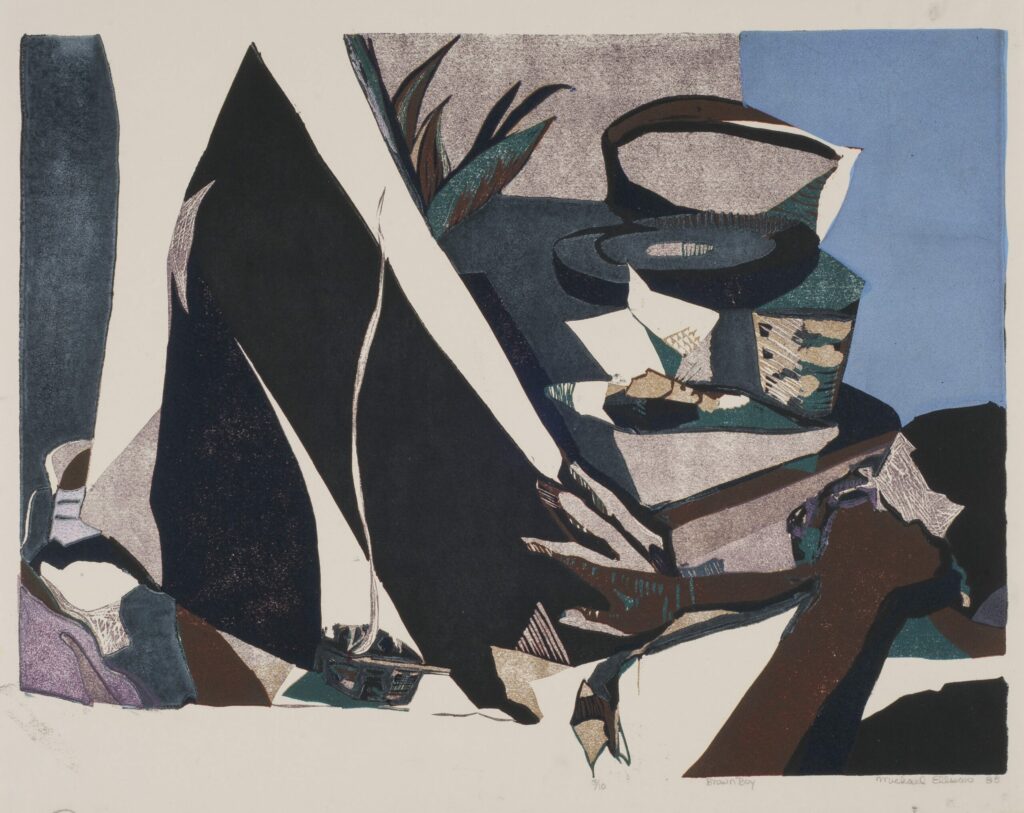 Michael Ellison (American, d. 2001) Brown Boy, 1984 Print
12 3/4 x 24 inches (image)
The Larry D. and Brenda A. Thompson Collection of African American Art