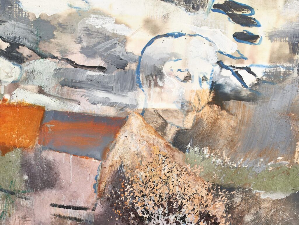  Jessica Webster,, Untitled: Stella (triptych), 2017 (detail), Multimedia on canvas60 x 120 cm