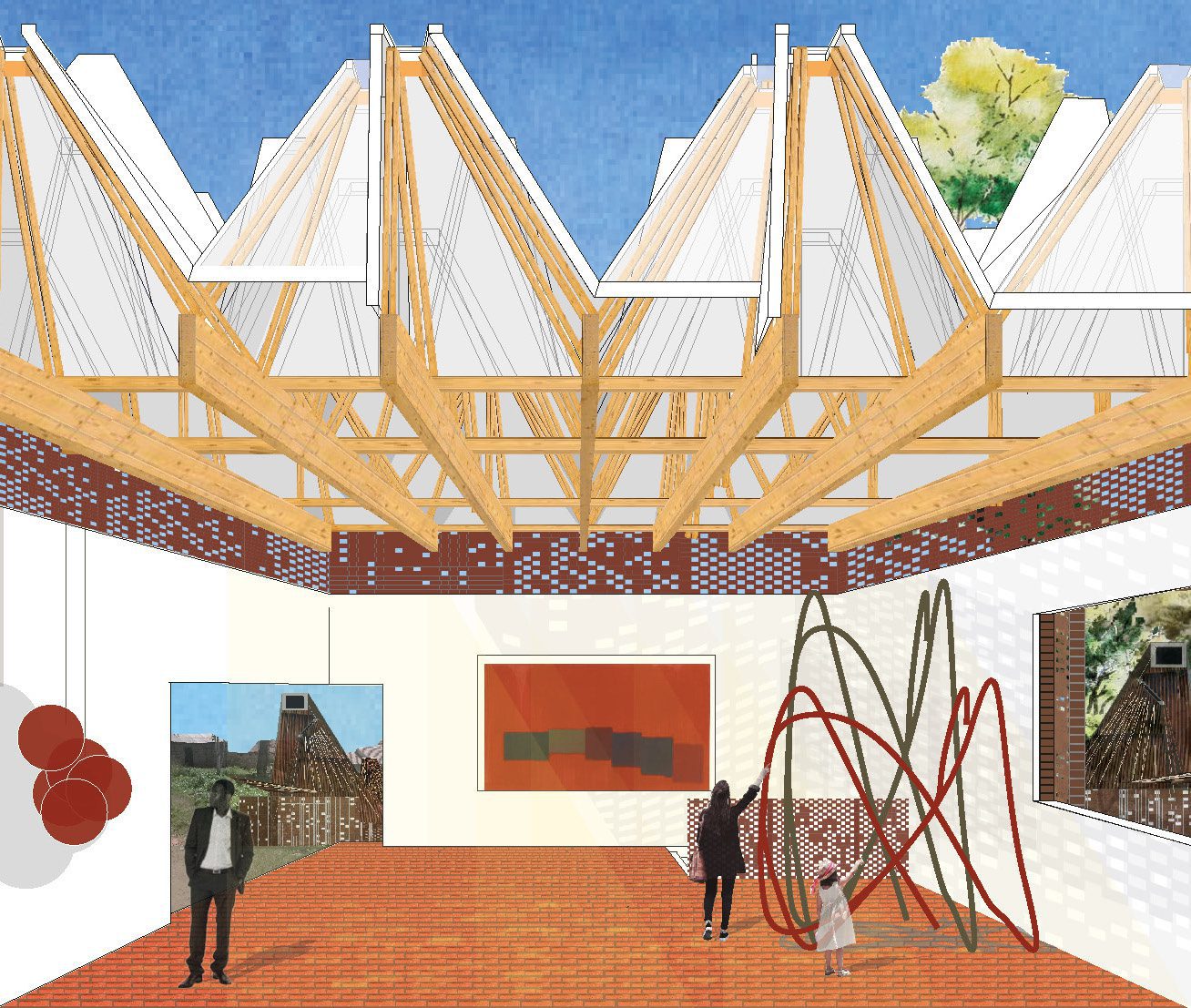 Architectural sketch for 32º East Ugandan Arts Trust. Periscope UK, 2017. Courtesy of Periscope