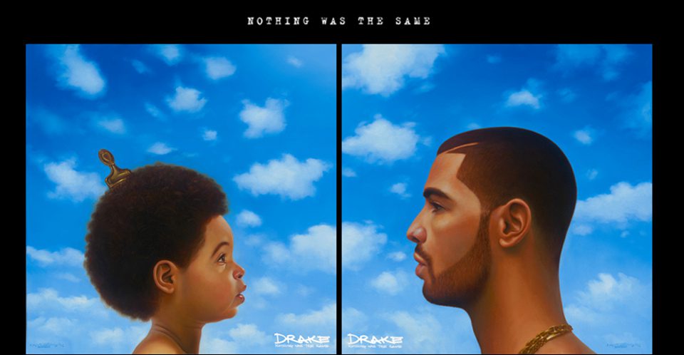Kadir Nelson, DRAKE: Nothing was the Same, 2013  oil on linen  62” x 30”, Cash Money Records. © Kadir Nelson 