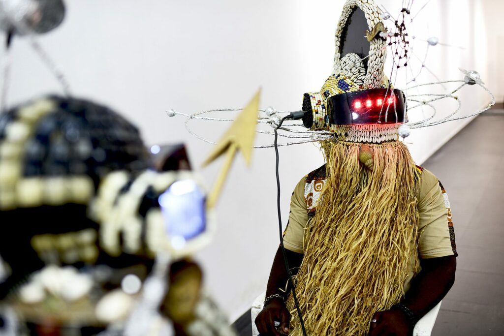 Hilary Kuyangiko Balu ‚Cybernkisi ou Nganganaut’ Installation, Image courtesy of  Goethe Institut Kinshasa