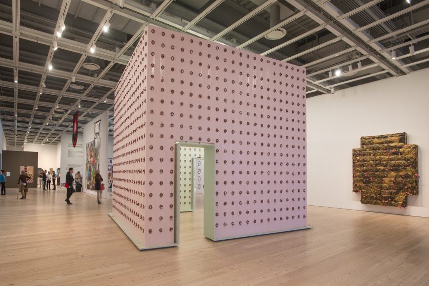 Installation view of Pope.L aka William Pope.L , 'Claim (Whitney Version)' 2017. The Whitney Biennial 2017, The Whitney Museum of American Art, New York, March 17 - June 11, 2017. Collection of the artist, courtesy Mitchell-Innes & Nash, New York, Photograph Bill Orcutt 