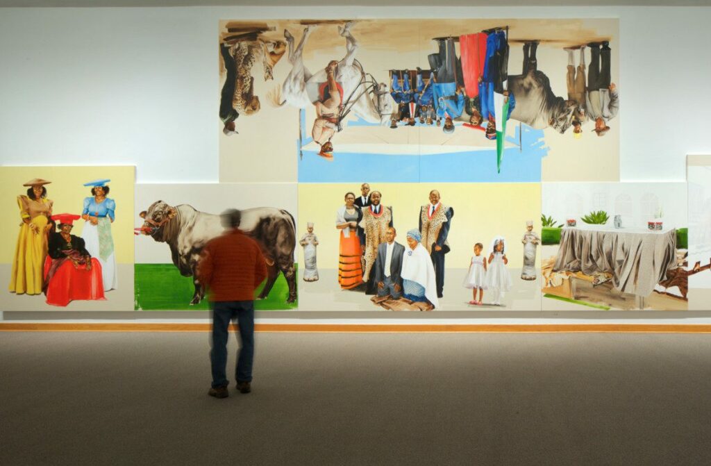 Lex and Love: Meleko Mokgosi, 2017.Installation view  (detail) . Photo by Arthur Evans.