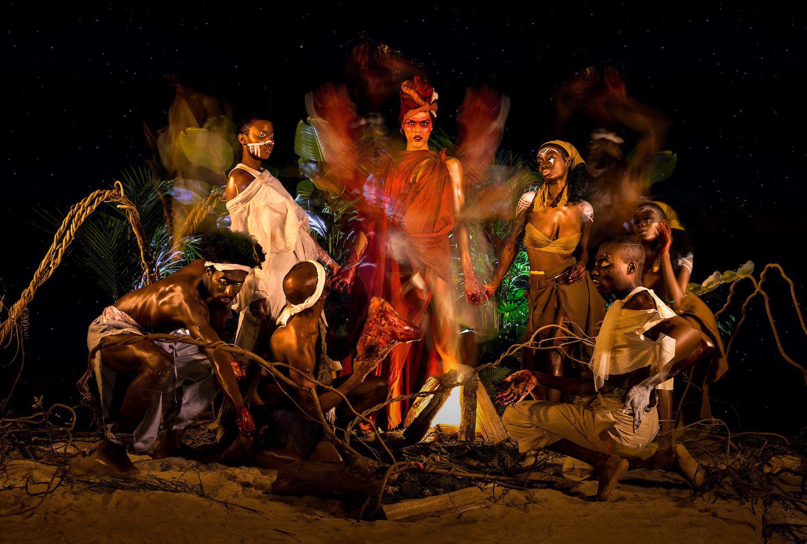 Christopher Udemezue, Untitled (Taken by the loa with a knife in her hand, she cut the throat of a pig and they all swore to kill all the whites on the island), 2017, Digital print. Courtesy the artist.