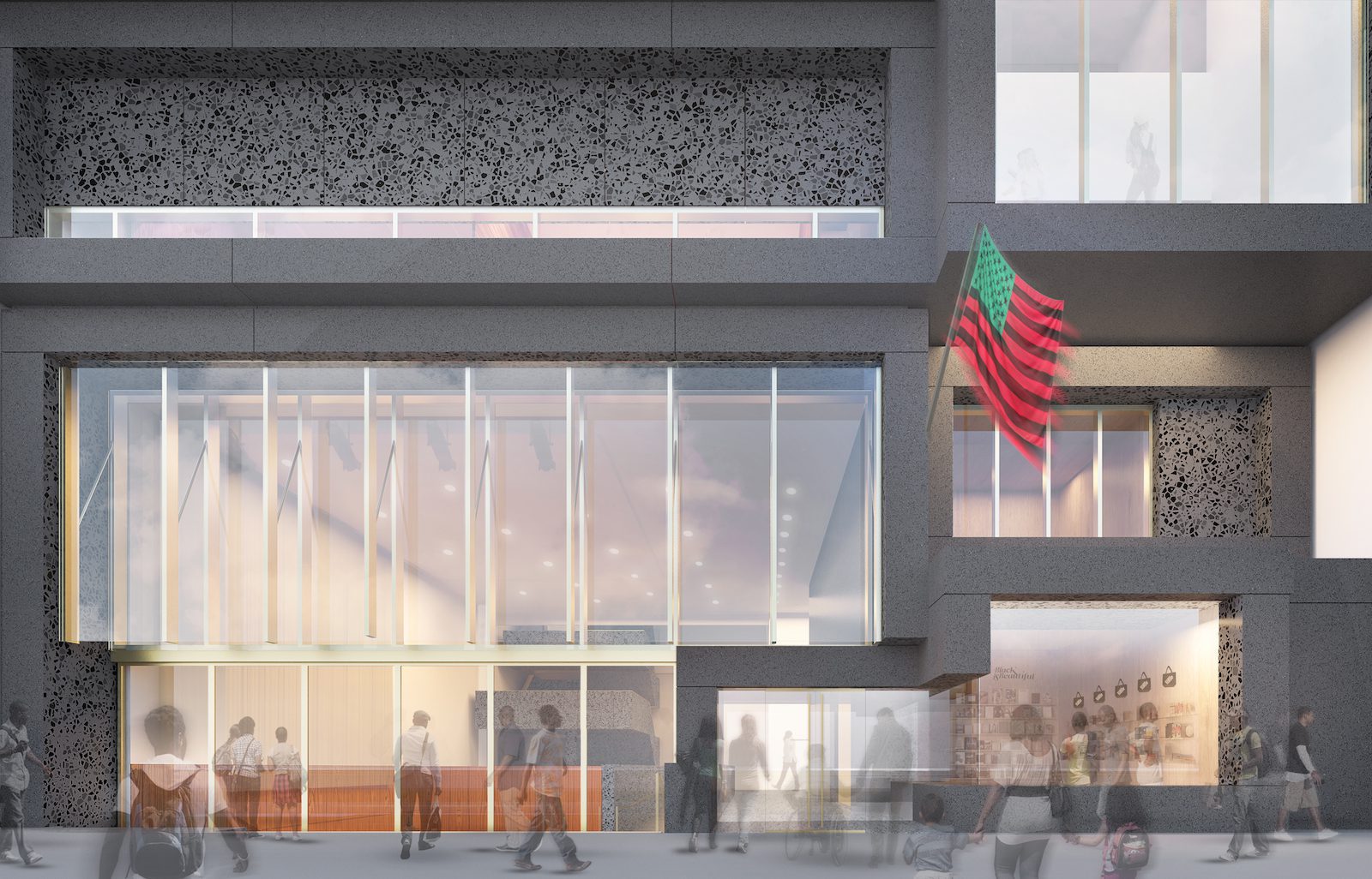 Street Level View of Main Entrance, Courtesy Adjaye Associates