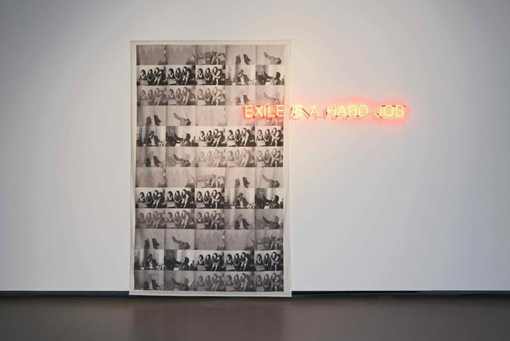 View of Nil Yalter, C’est un dur métier que l’exil / Exile is a hard job, 1976/2015. Mixed media. Nil Yalter, 1973-2015, La Verrière, Fondation d’entreprise Hermès, Brussels. Photo: Isabelle Arthuis, 2015.