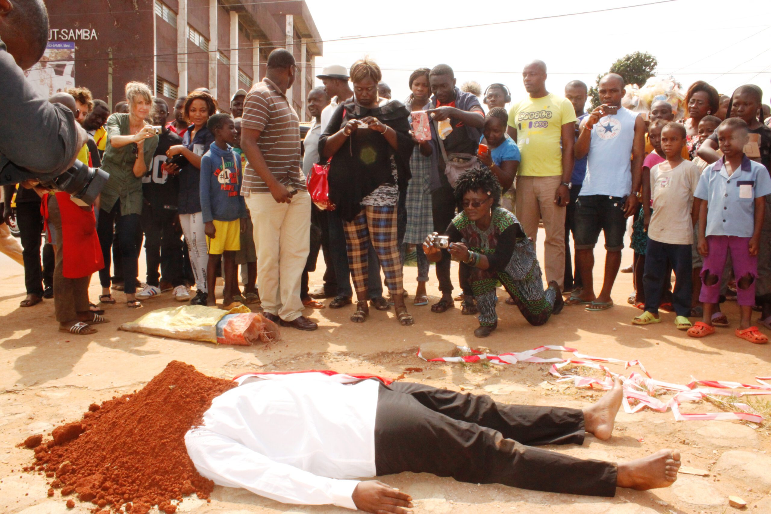 Christian Etongo, Performance at RAVY Biennale 2016. Photo: Francis Omgba