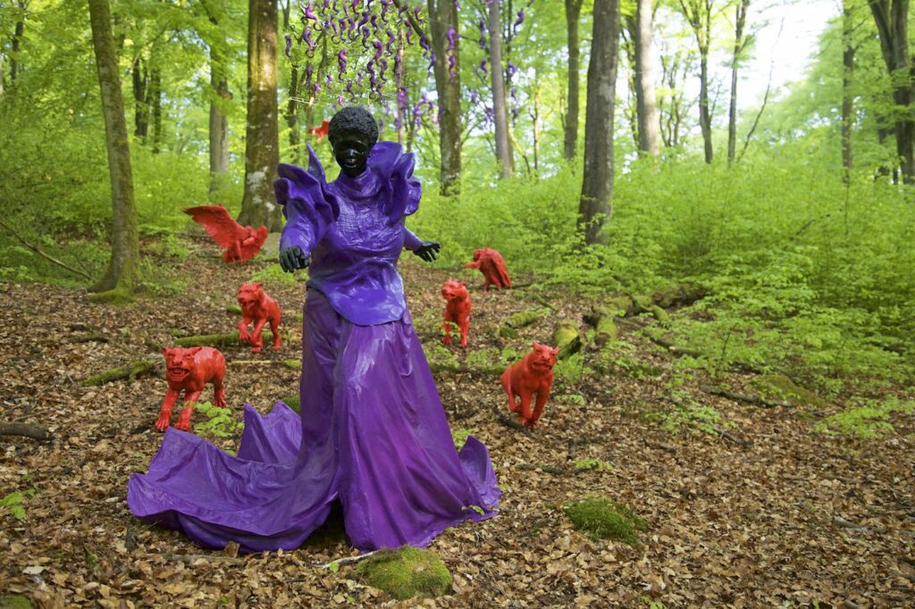 Mary Sibande, Let slip the dogs of war, 2015; Wanas Konst. Photo: Mattias Givell
