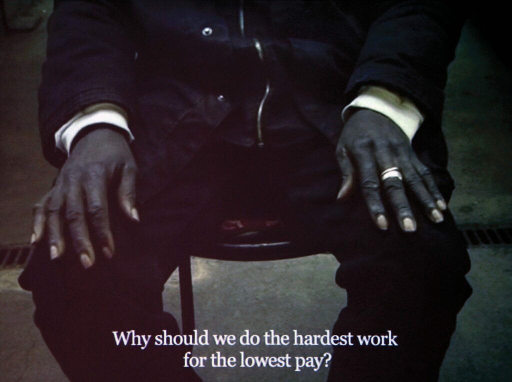 Bouchra Khalili, The Speeches Series, 2012-2013, video trilogy, Speeches – Chapter 1: Mother Tongue, 2012 (video still), Courtesy of the artist and Galerie Polaris, Paris, Commissioned for Intense Proximity, La Triennale, Palais de Tokyo, Paris, 2012