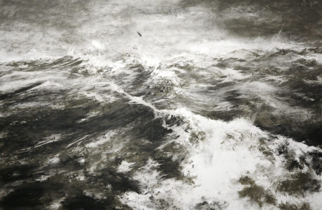 Phoebe Boswell, And I Can Cry There, 2018. Charcoal and Pastel on Paper, 150cm x 110cm. Courtesy the artist and SAPAR Contemporary