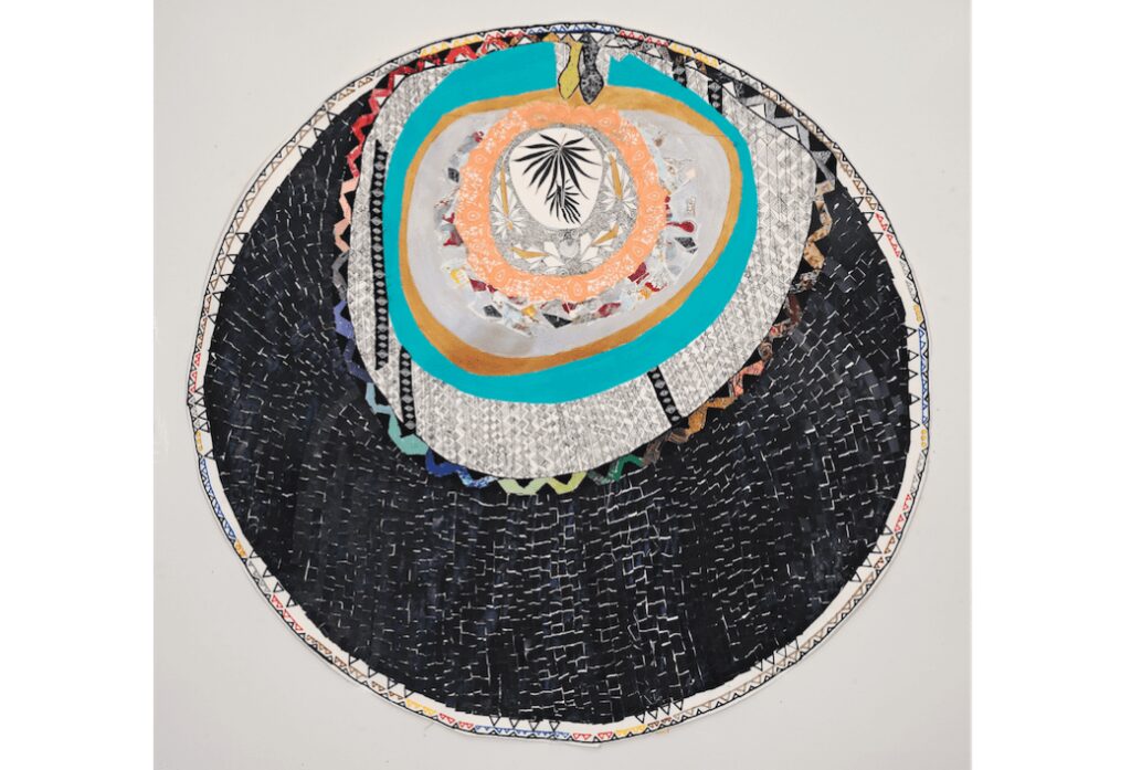 Amber Robles Gordon, Kepler 19-c, 2018. 36x36 in, mixed media on canvas. Courtesy of the artist