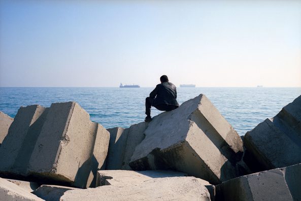 Kader Attia, Rochers Carrés, 2008. Series of silver prints. Courtesy of the artist; Galerie Nagel Draxler; Collections Société Générale, MAC/VAL Vitry-sur-Seine, Paris; Sharjah Art Foundation, Sharjah; and The Solomon R. Guggenheim Museum, New York