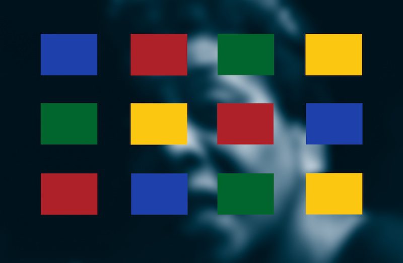 Carrie  Mae Weems, 2014, archival  pigment, with silkscreened, color  blocks. Courtesy of  Goodman Gallery
