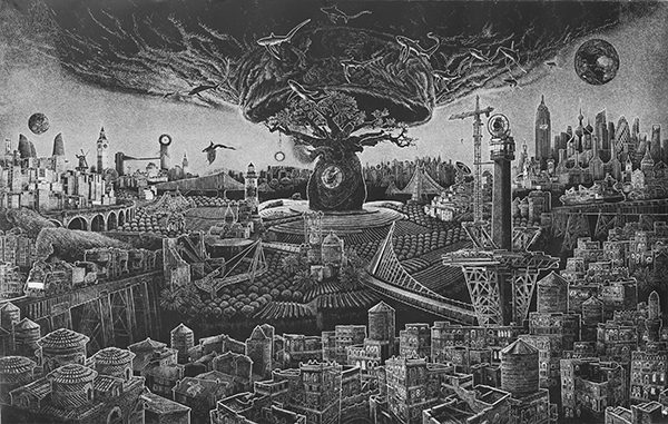 Ade Adesina 'The View After The Questions', 2018, Linocut

