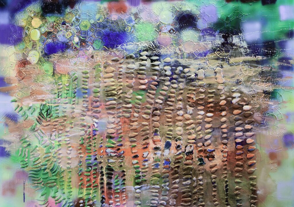 Yohannes Tesfaye, Courage & beauty #2 (detail), 48x36 inches Mixed media on canvas JPEG