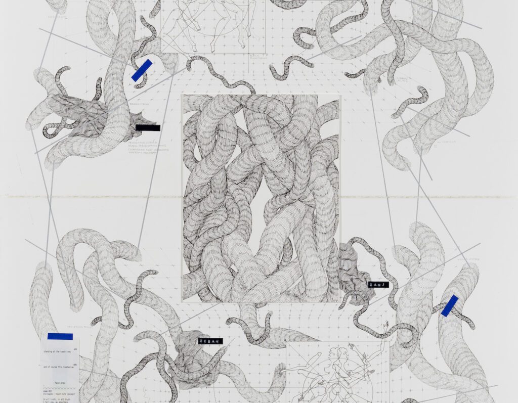 Nolan Oswald Dennis, after world (schema), 2018. Detail. Courtesy the artist and Goodman Gallery