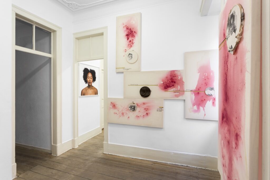 Installation view othunjiweyo by Buhlebezwe Siwani. Photo: Bruno Lopes. Courtesy of the artist and Madragoa, Lisbon. 
