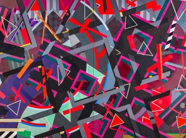 Robert Reed, San Romano, Monticello Brick (Detail), 1979. Acrylic on Canvas, 182.9 x 365.8 cm. 