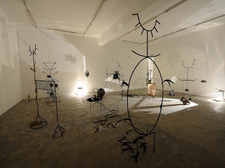 Installation view of Dineo Seshee Bopape, Sedibeng, it comes with the rain, 2016. Mixed media variable dimensions. Courtesy of the artist and Sfeir-Semler Gallery Beirut/Hamburg