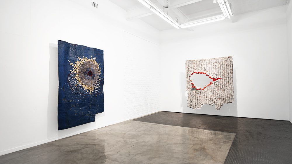 Installation view, Wallen Mapondera, 'Moving Target', (2019)