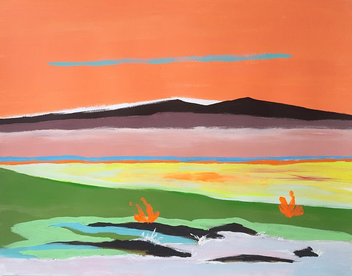 Gregory Olympio: Oxygen 12, 2019. Acrylic on paper. 89 x 70 cm