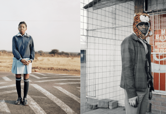 (L-R: Thabiso Sekgala, Homeland, Jane Nkuna, Loding, former KwaNdebele, 2009. Courtesy of the artist and Goodman Gallery; Thabiso Sekgala, Second Transition, Tiger, 2012. Courtesy of the artist and Goodman Gallery)
