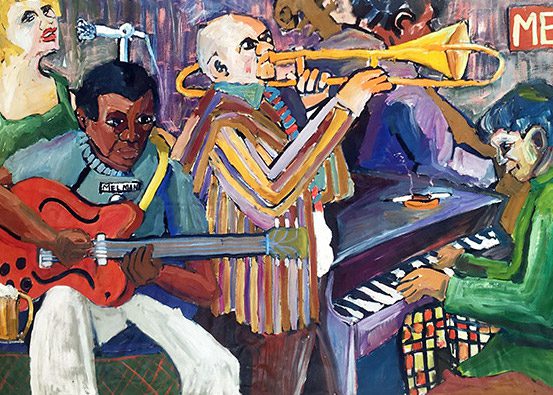 Image: Mike Henderson, Me and the Band, c. 1968, oil on canvas. Courtesy of the artist and Haines Gallery.