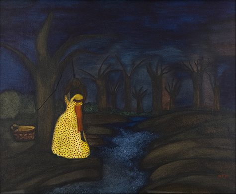 Mary Frances Whitfield 'Sari-Mae's sorrow' (1996), watercolor on canvas board, 16x20 inches. Private collection.