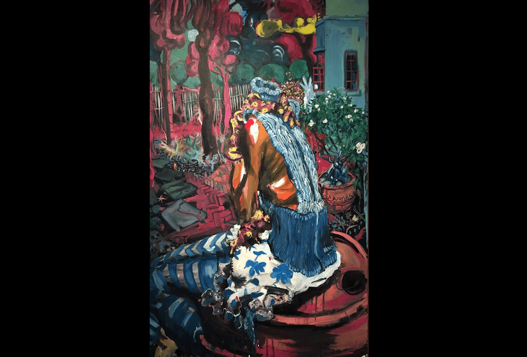 Epheas Maposa, 2019, Therapy of the old maid, oil on canvas , 130 x 81 cm– Copyright 31 project/ Village Unhu