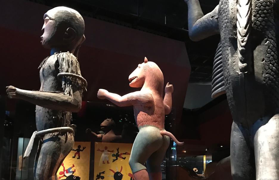 Image: Royal Statues from Abomey seized in 1892 by French soldiers, exhibited at Musée du Quai Branly – Jacques Chirac in Paris. Photo by Z. S. Strother.