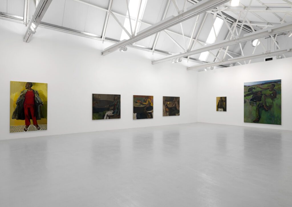 nstallation view of “Lynette Yiadom-Boakye: A Mind for Moonlight,” Corvi-Mora Gallery, London | via Corvi-Mora
