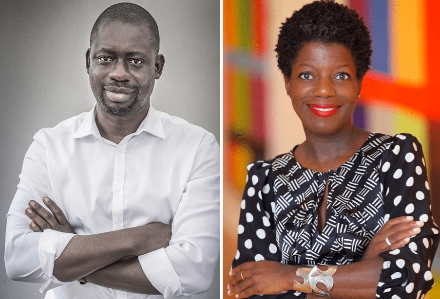 (left) Felwine Sarr by Antoine Tempé. (right) Thelma Golden by Julie Skarratt.