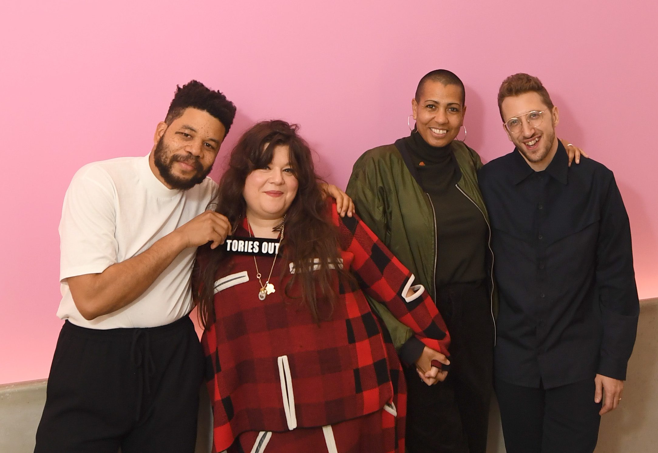 Turner Prize 2019 nominees, (L-R) Oscar Murillo, Tai Shani, Helen Cammock and Lawrence Abu Hamdan (Photo by Stuart C. Wilson/Stuart Wilson/Getty Images for Turner Contemporary)
