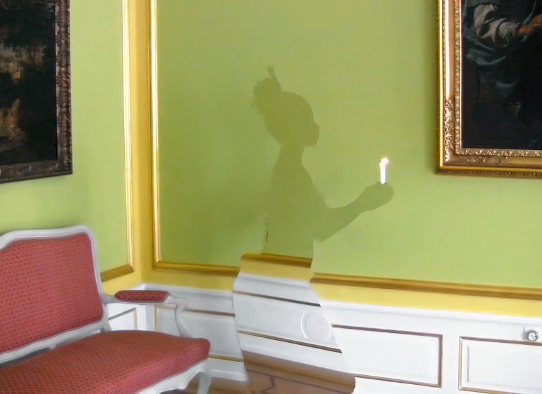 Video still from Jeannette Ehlers, Black Magic At The White House, 2009 (detail)