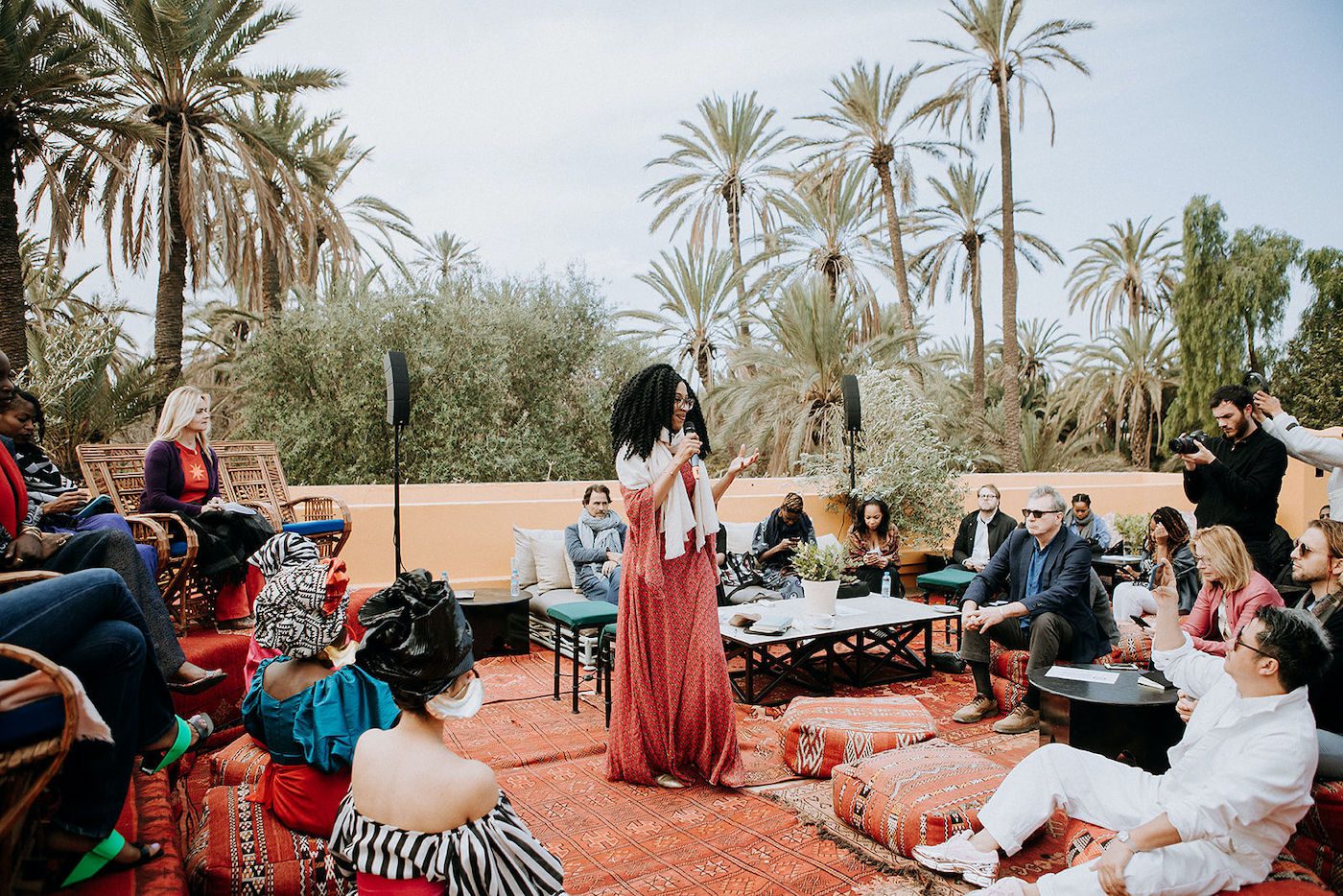 Enuma Okoro at Literature Salon, AFRƎEculture 2020,  Marrakech. Photo: Ebony Siovhan