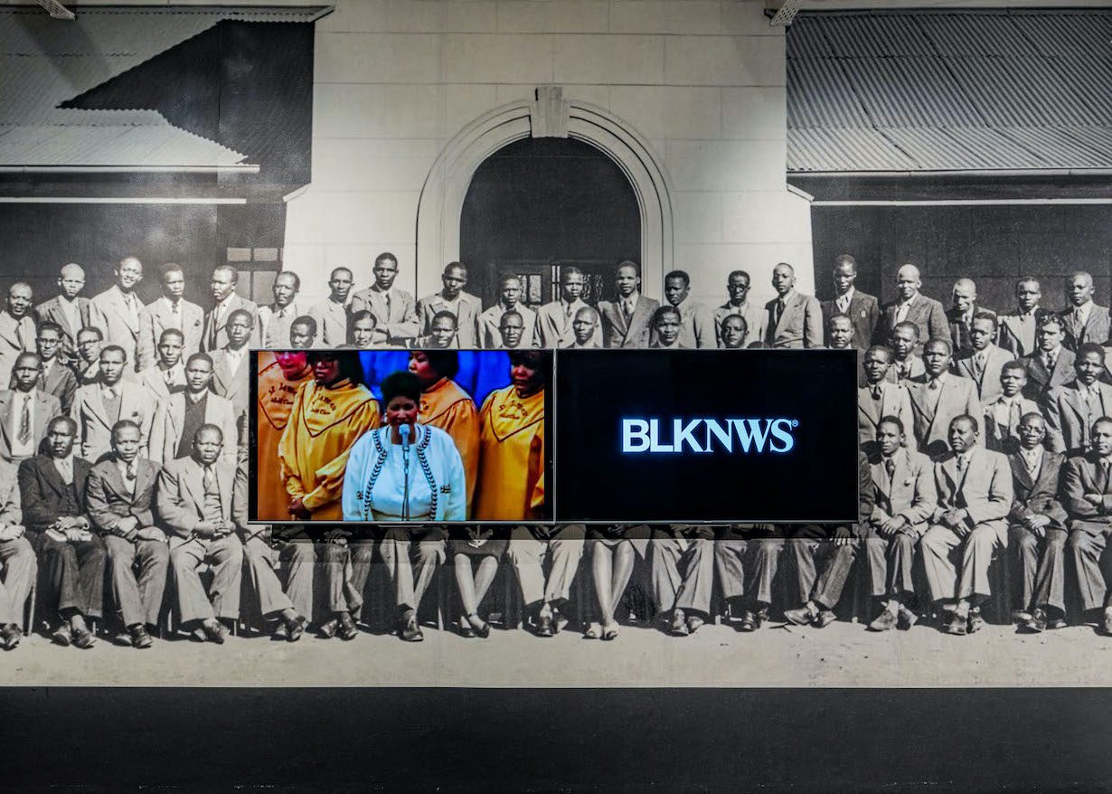 Khalil Joseph’s BLKNWS, 2019. Installation View, How To Disappear, at Goodman Gallery Johannesburg.