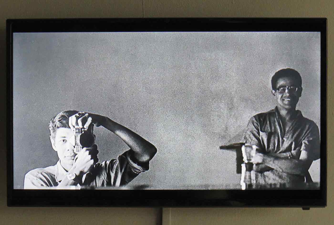 George Hallett taking a self-portrait in the mirror, with South African photographer Clarence Coulson. Courtesy BIC Project Space