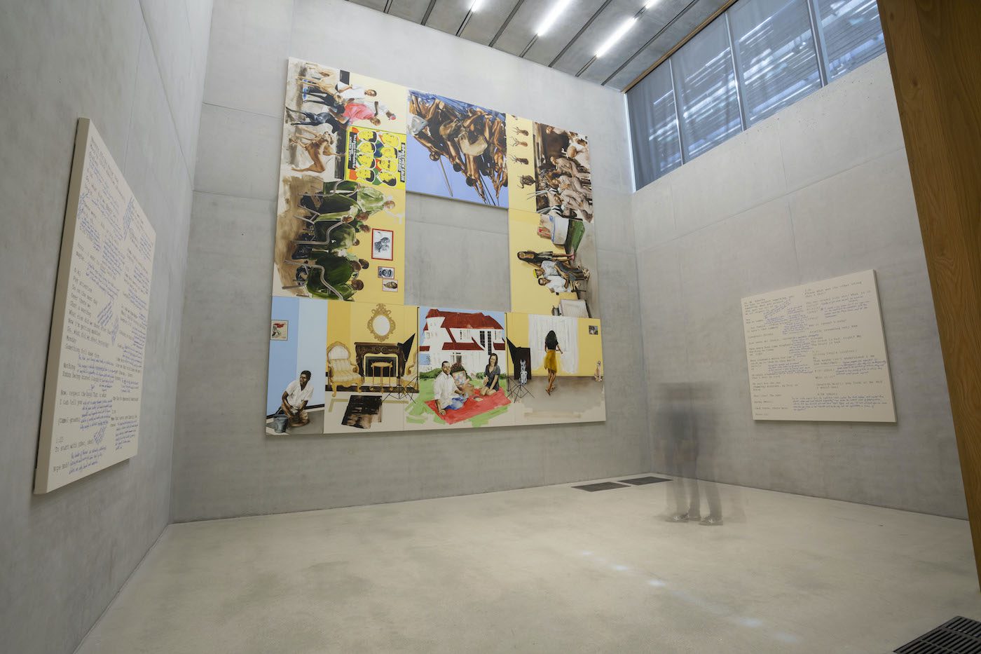 Installation view: ​Meleko Mokgosi: Your Trip to Africa​, Pérez Art Museum Miami, 2020-21. © Meleko Mokgosi. Courtesy the artist and Jack Shainman Gallery, New York. Photo: Oriol Tarridas