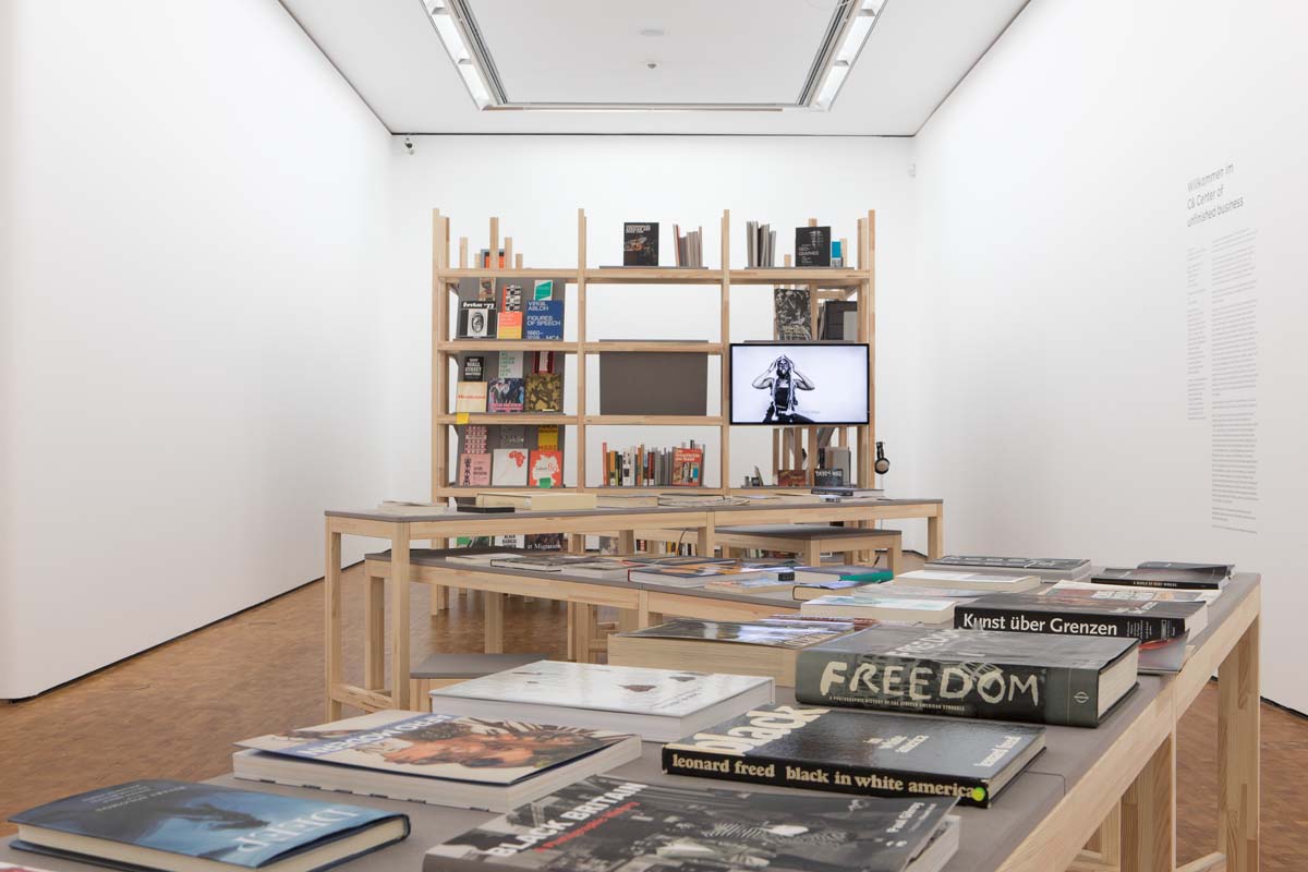 Installation view C& Center of Unfinished Business, HERE AND NOW at Museum Ludwig: Dynamic Spaces, Museum Ludwig, Cologne 2020, © Contemporary And, photo: Rheinisches Bildarchiv Köln, Cologne / Nina Siefke