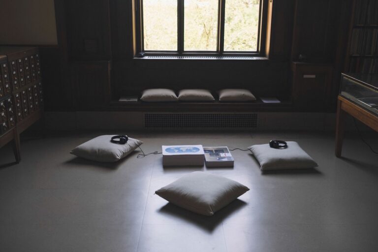 Janine Jembere, to cite: diaspora, sound installation, 37:06 minutes, paper prints, 2019, Photo: Kashira Dowridge